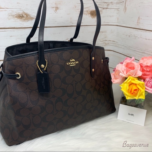 Coach signature pvc drawstring carryall tote brown - Picture 2 of 7